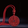 Cinnabar Shangui Coin Pendant Necklace